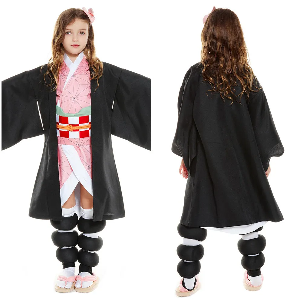 Demon Slayer Kimetsu no Yaiba Kamado Nezuko Kids Children Uniform Outfits Cosplay Costume