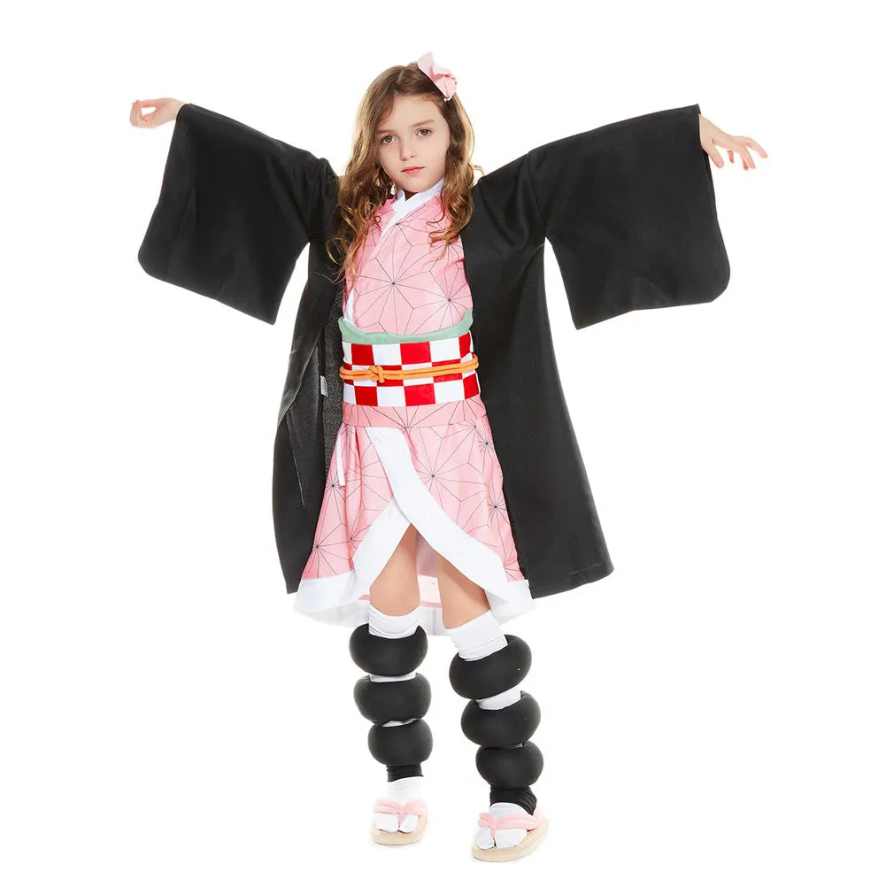 Demon Slayer Kimetsu no Yaiba Kamado Nezuko Kids Children Uniform Outfits Cosplay Costume