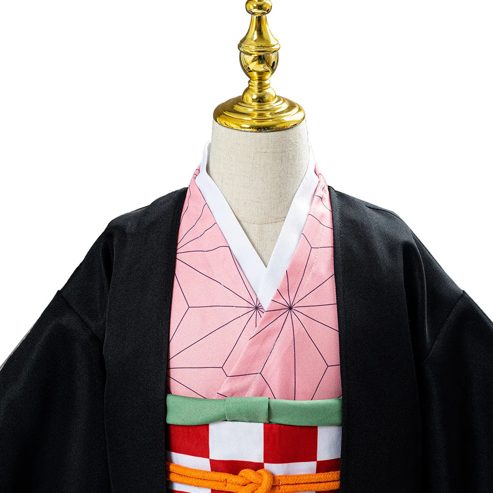 Demon Slayer Kimetsu no Yaiba Kamado Nezuko Kids Children Uniform Outfits Cosplay Costume
