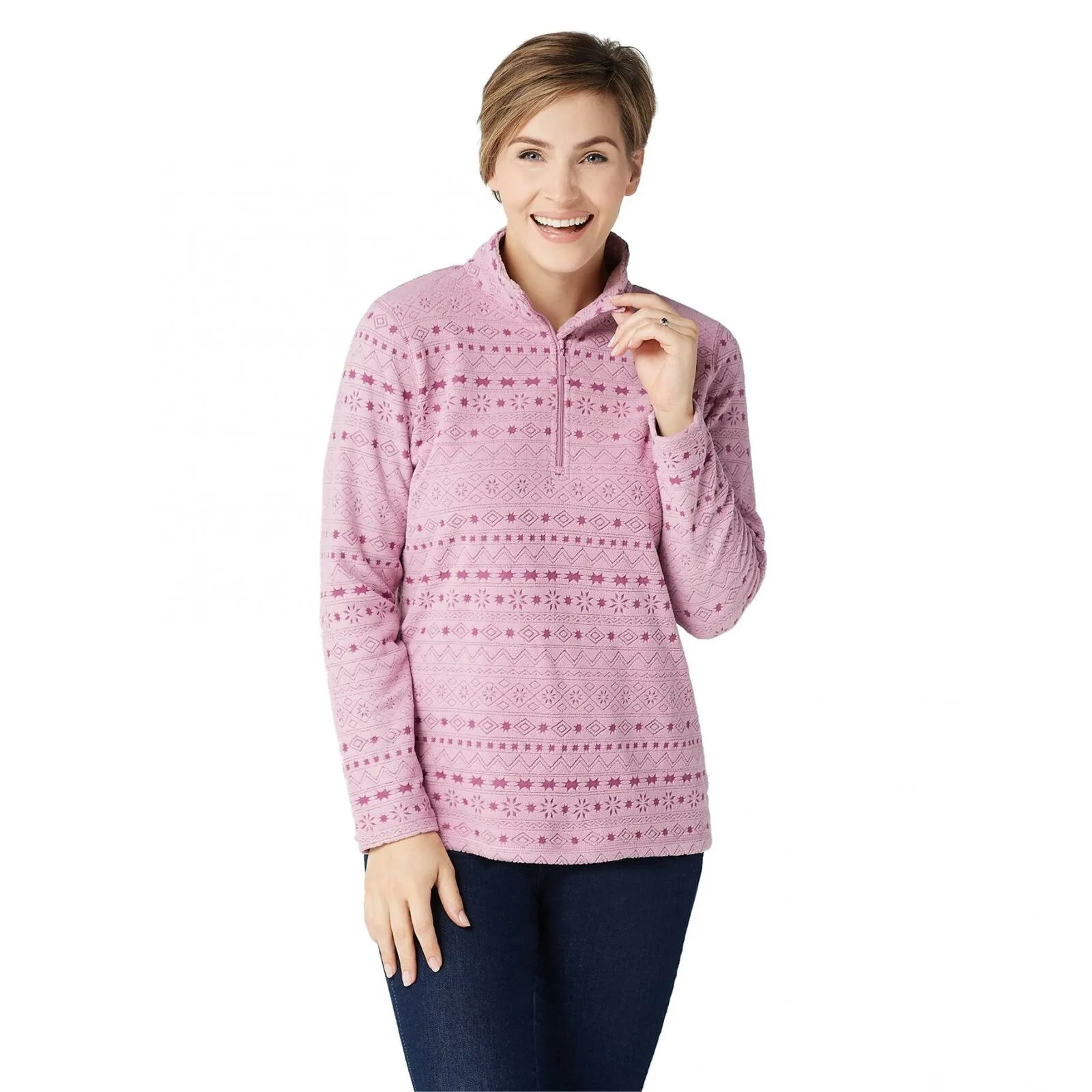 Denim & Co. Women's Active Half Zip Pullover Fleece Jacket