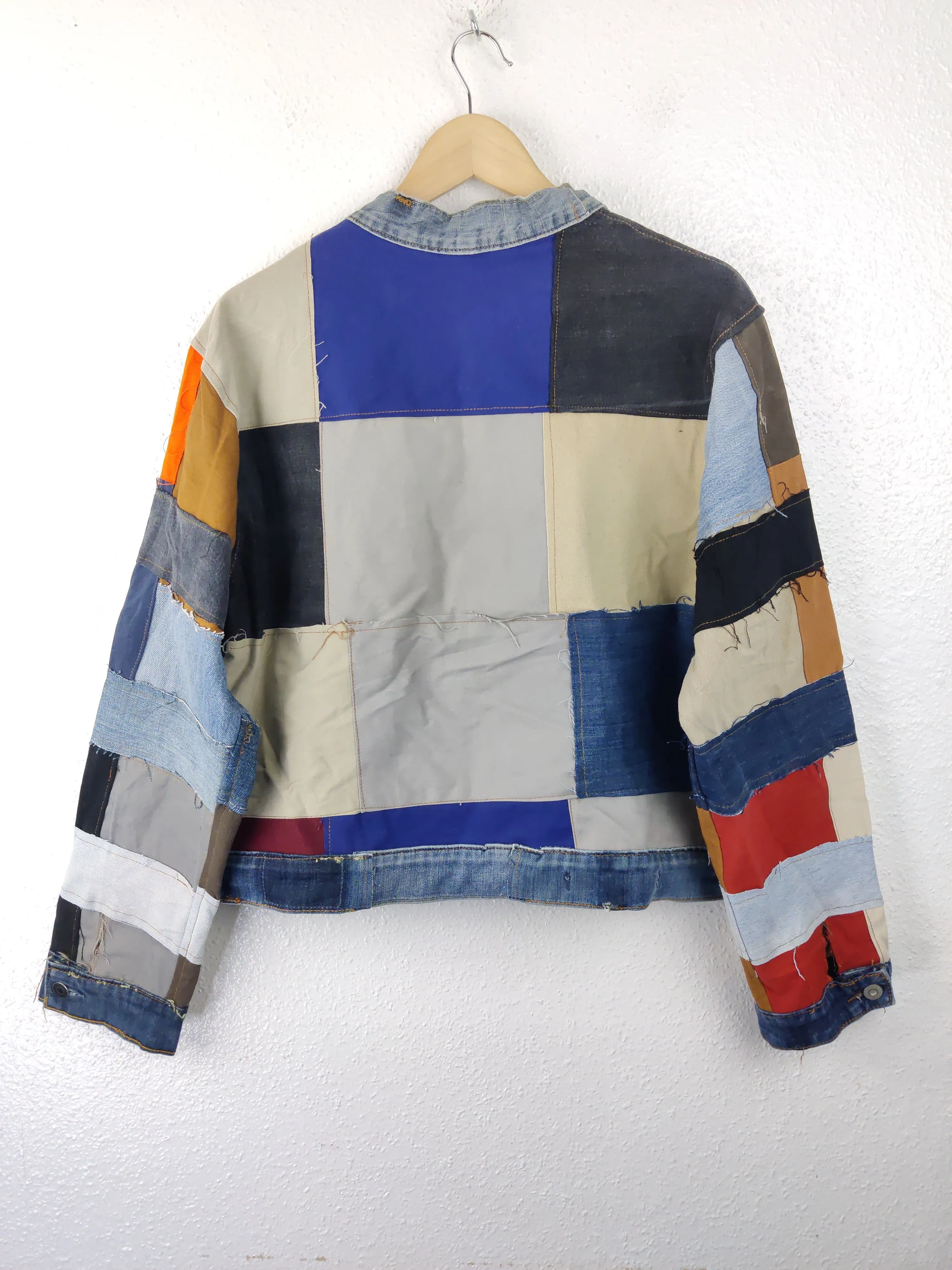 Denim Patchwork Raw Jacket Size M