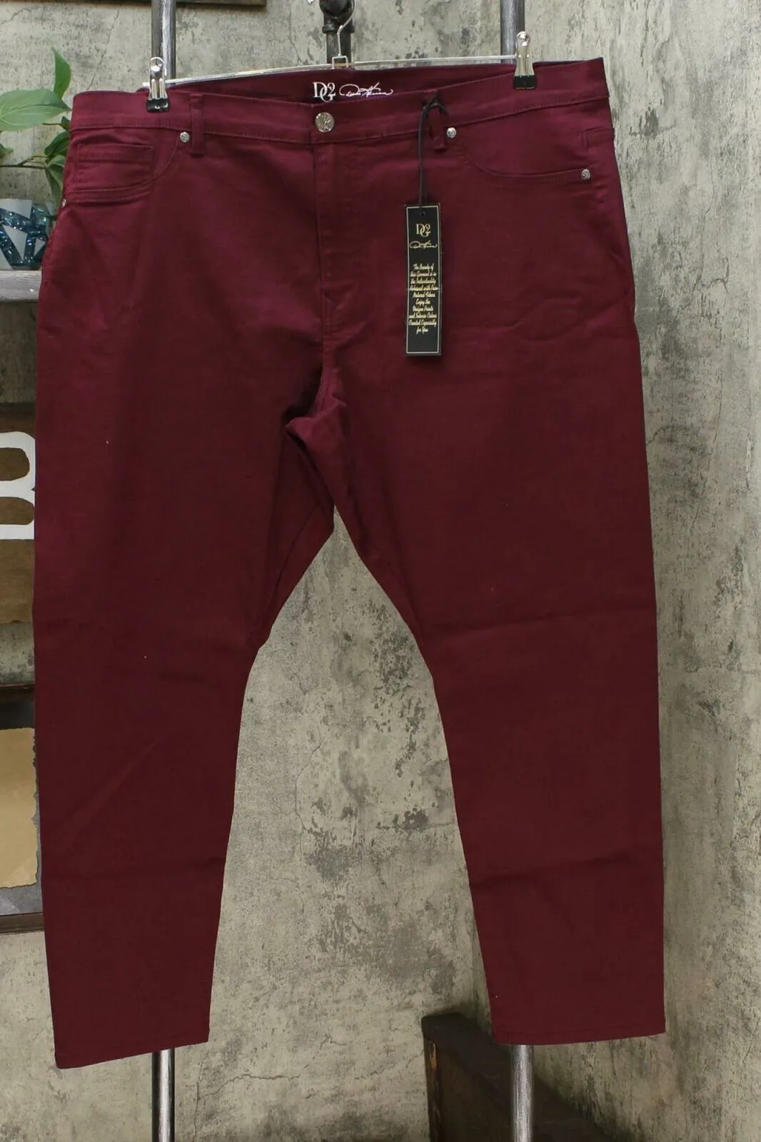 DG2 by Diane Gilman Plus Size Virtual Stretch Seamless Skinny Jeans Wine 22W