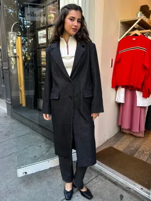 Dimes Coat in Washed Black