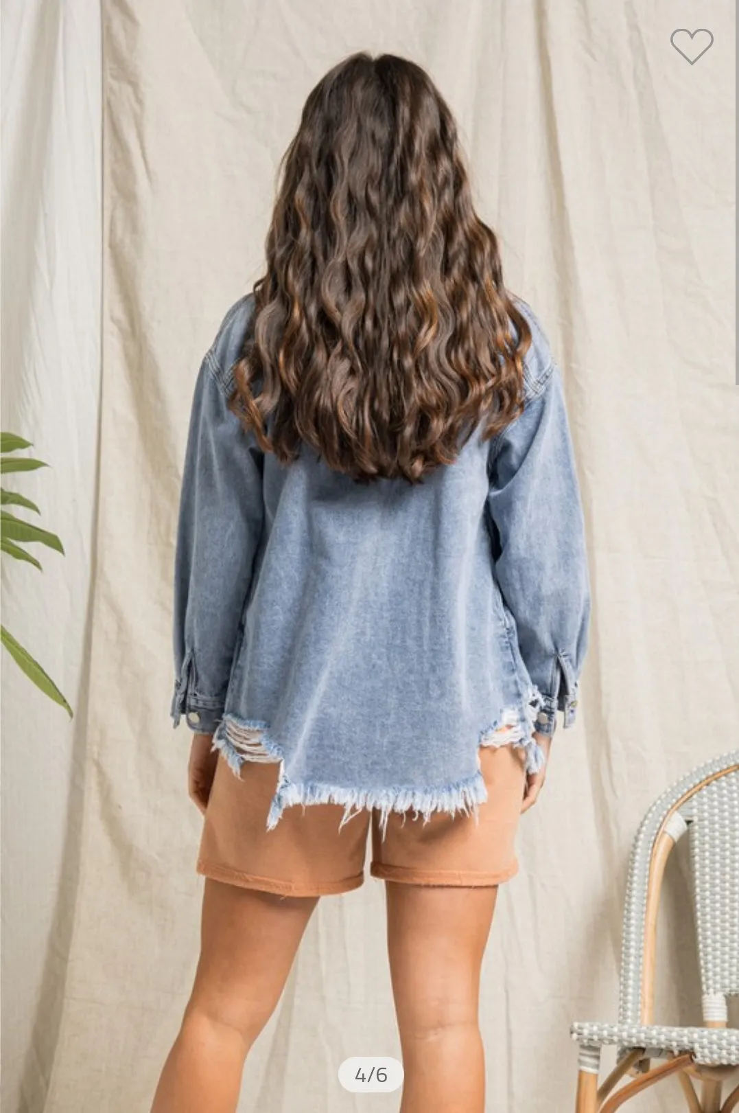 Distressed Denim Shacket