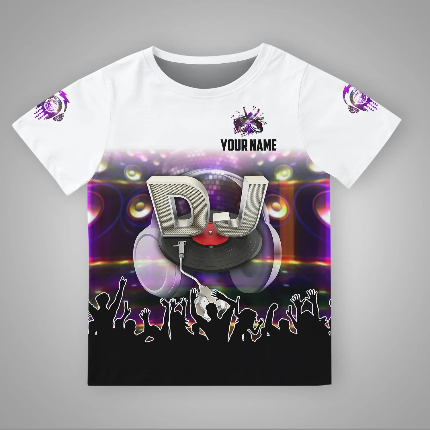 Dj 1222 Personalized Name 3D Kid Tshirt