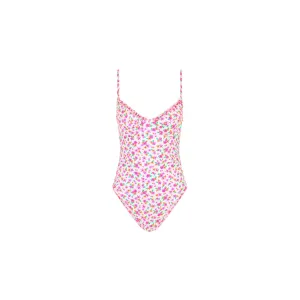 Double Ruffle Underwire One Piece - Flamingo Flora