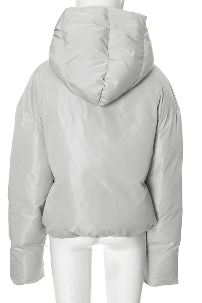 DS3154 Puffer Overall Hoodie Coat Outerwear