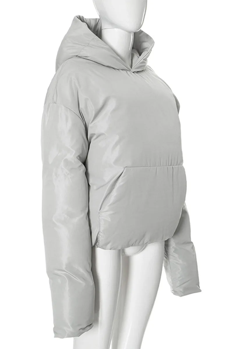 DS3154 Puffer Overall Hoodie Coat Outerwear