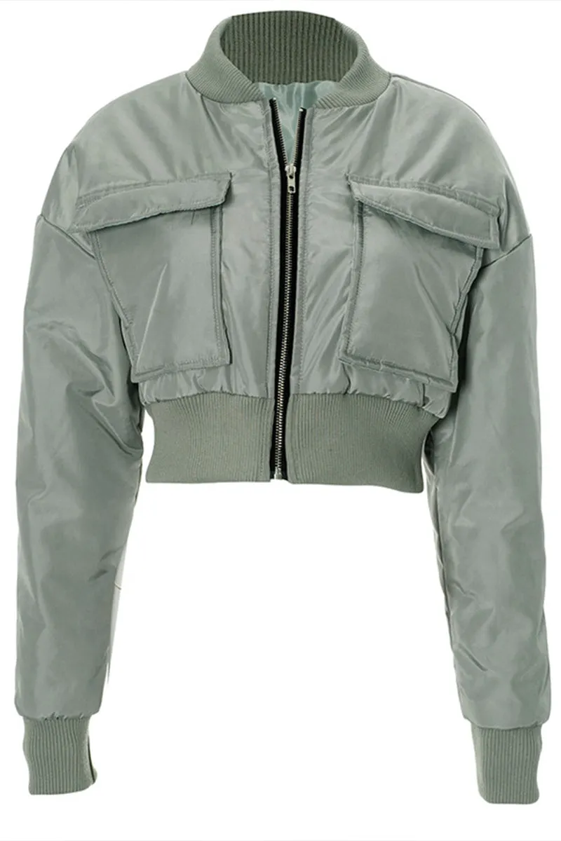 DS3272 Puffer Bomber Jacket Outerwear
