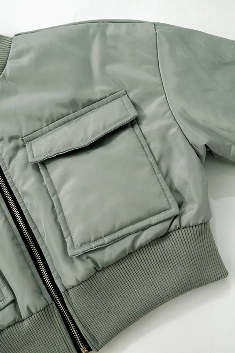 DS3272 Puffer Bomber Jacket Outerwear