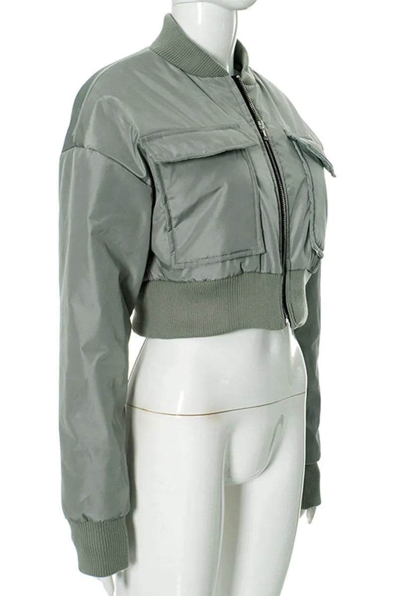 DS3272 Puffer Bomber Jacket Outerwear