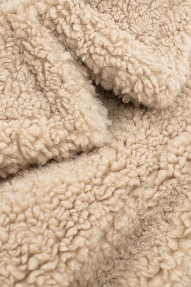 DS3386 Teddy Fur Long Coat Outerwear