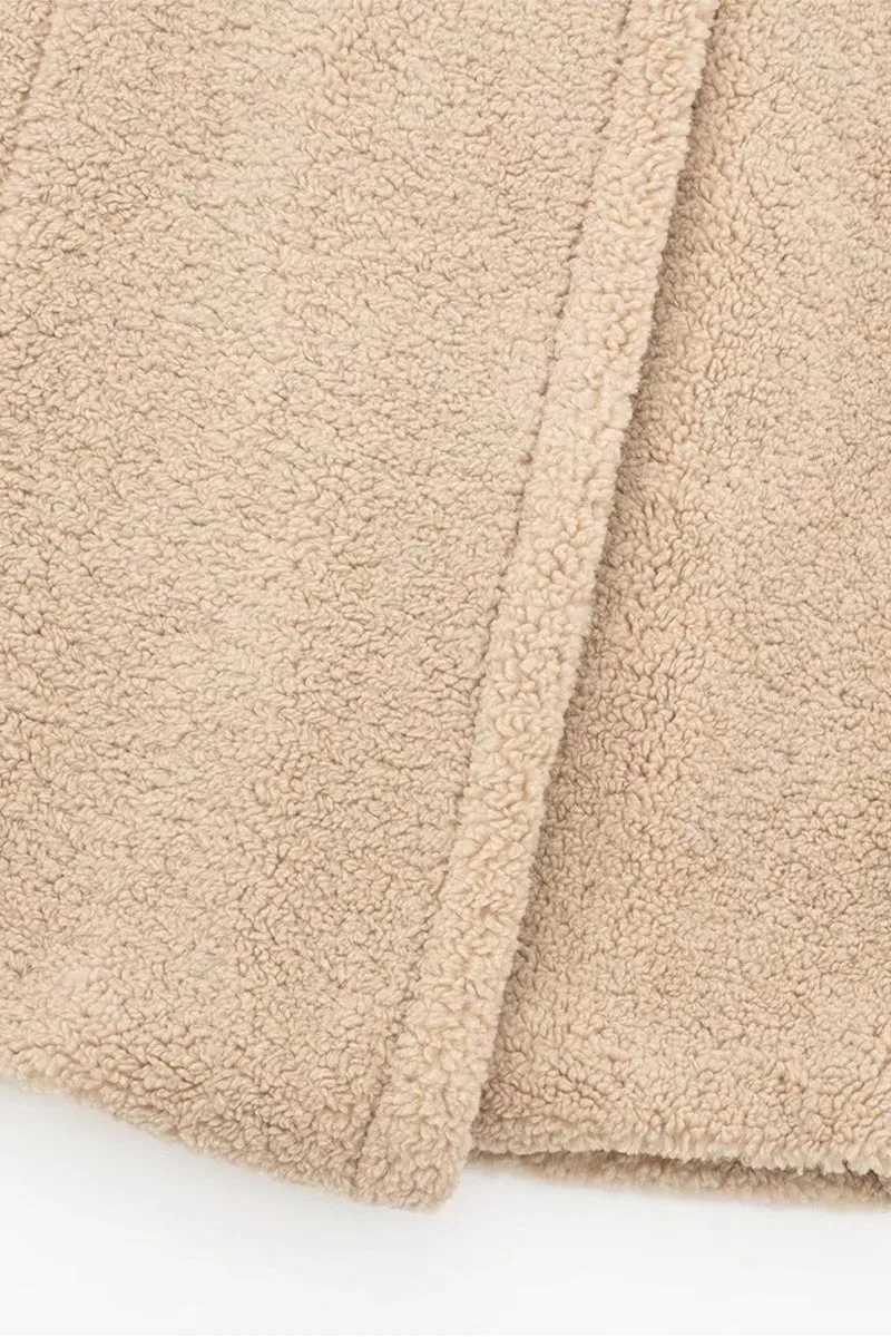 DS3386 Teddy Fur Long Coat Outerwear