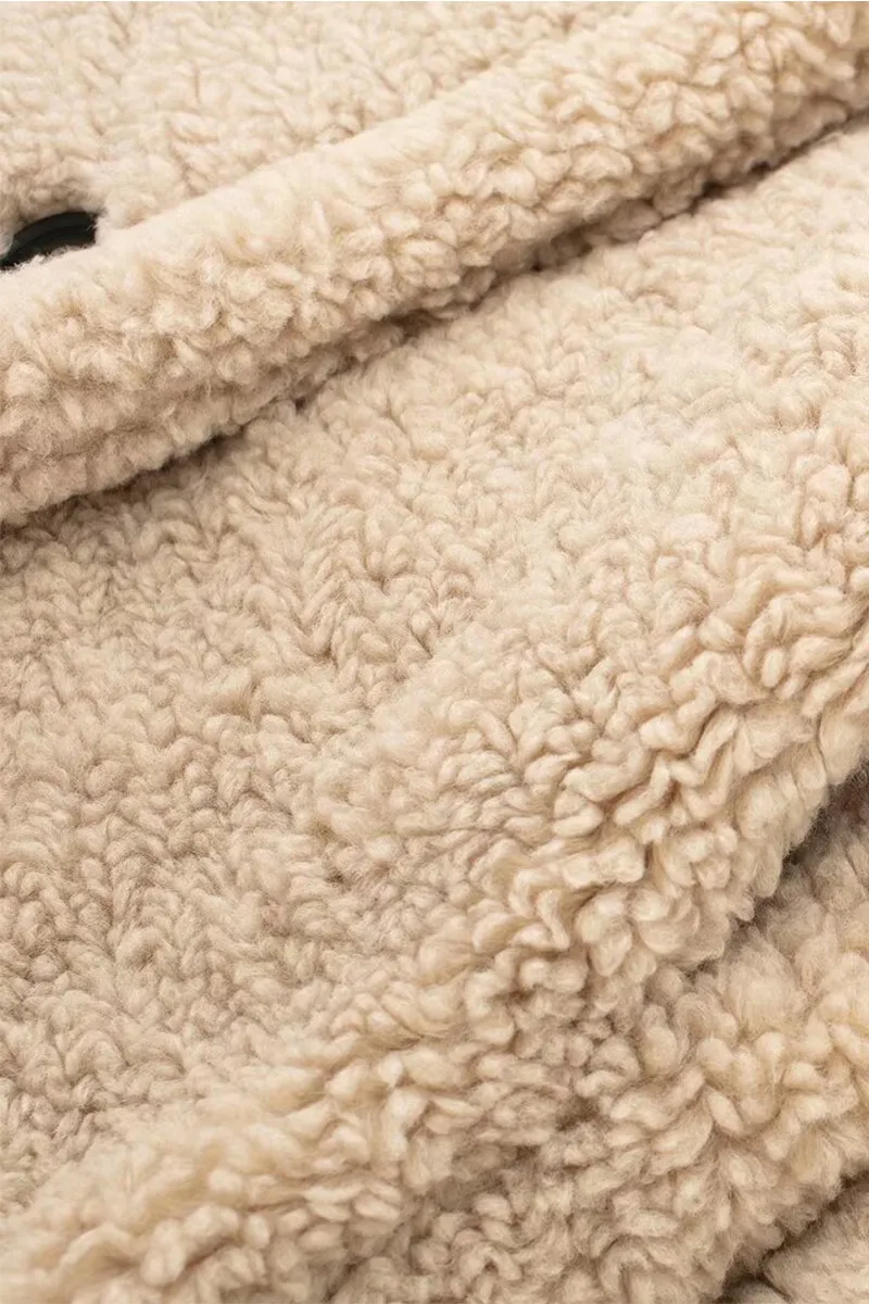 DS3386 Teddy Fur Long Coat Outerwear