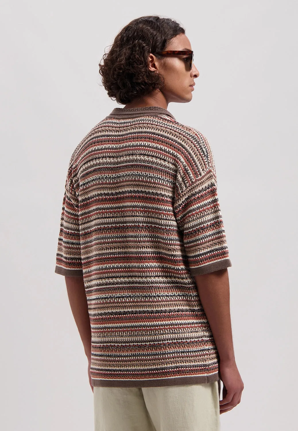 DSTREZZED COREY COTTON CROTCHET POLO 420060