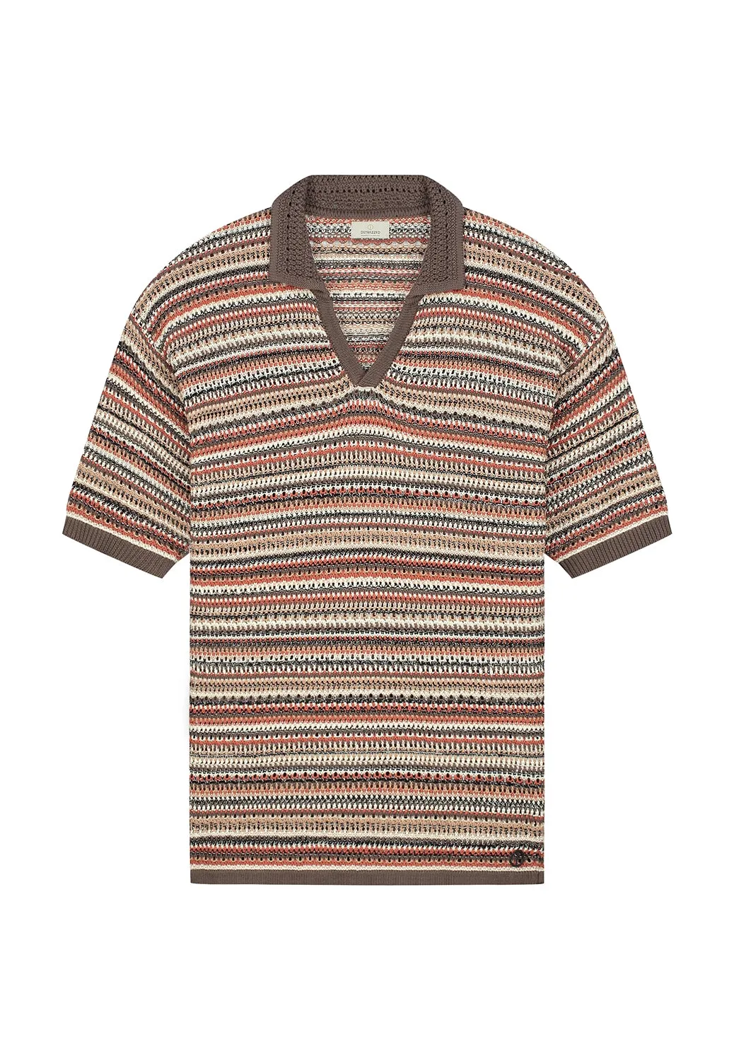 DSTREZZED COREY COTTON CROTCHET POLO 420060