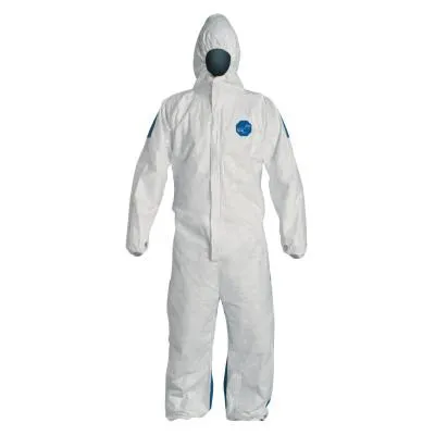 DuPont™ Tyvek 400D Coveralls with Attached Hood, Blue/White, X-Large, TD127SWBXL0025CM