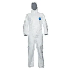 DuPont™ Tyvek Xpert Type 5/6 Coverall with Hood, White, Large, TY198SWHLG0025LA