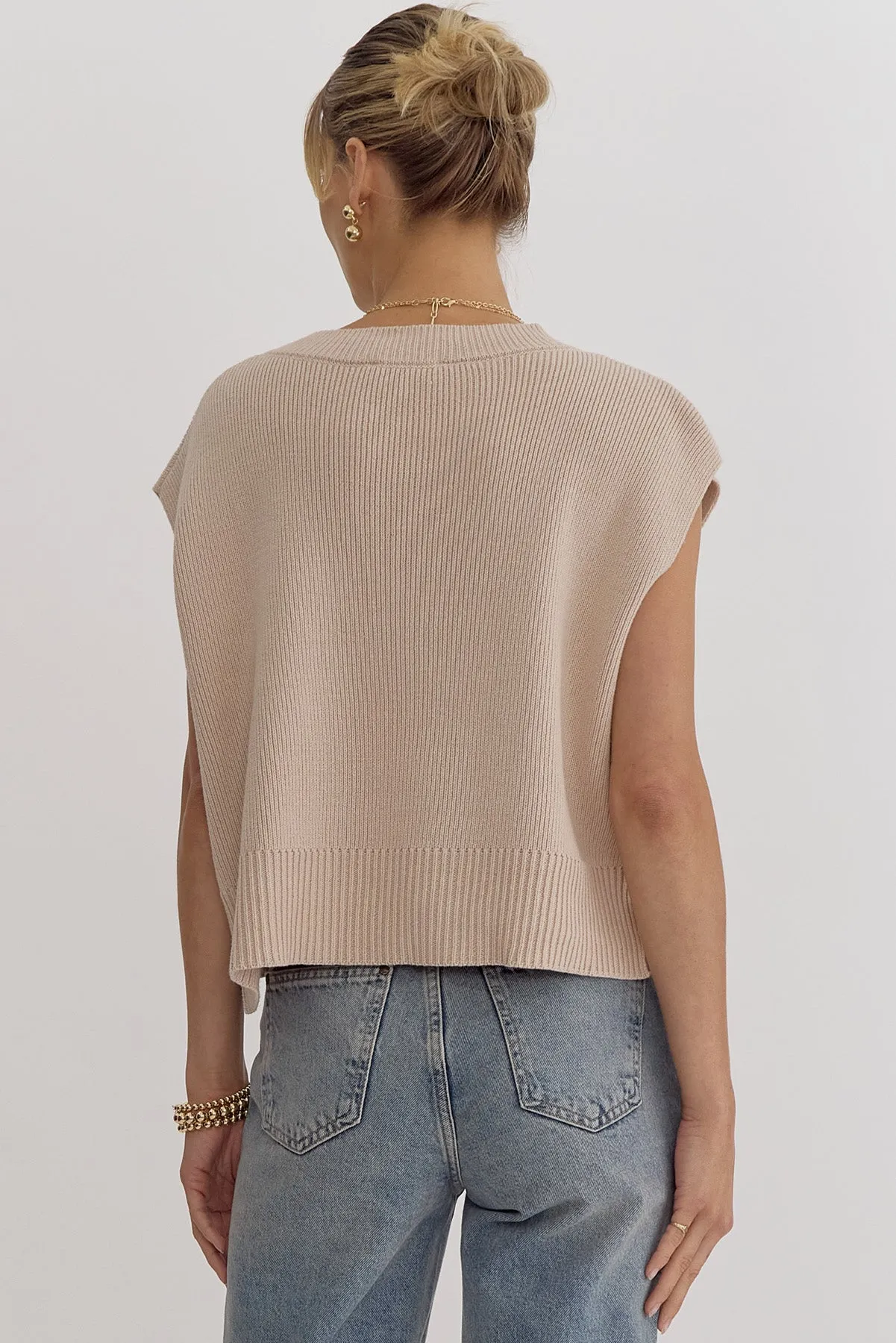 Ecru Sleeveless Sweater