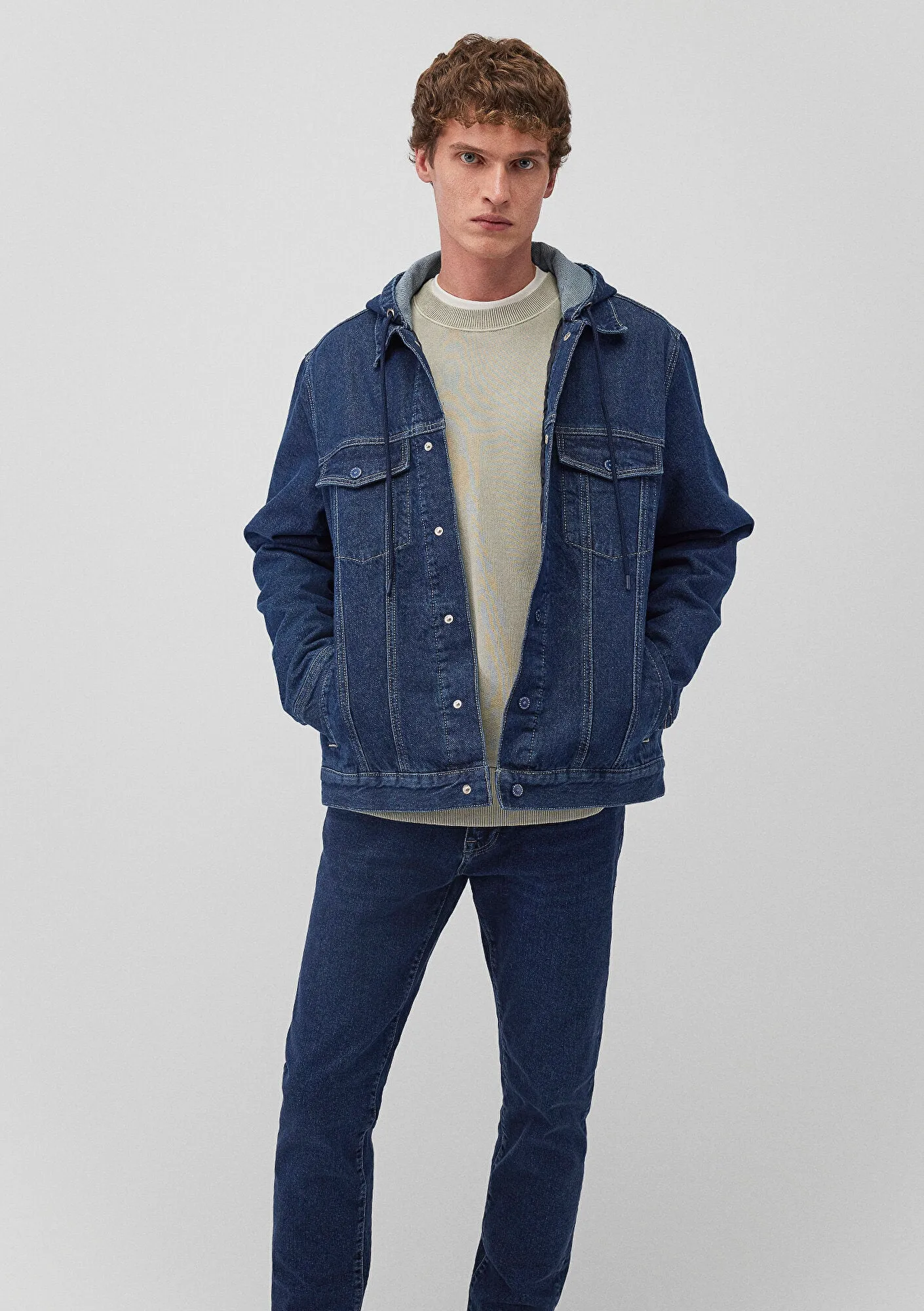 Eddie Dark Blue College Denim Jean Jacket