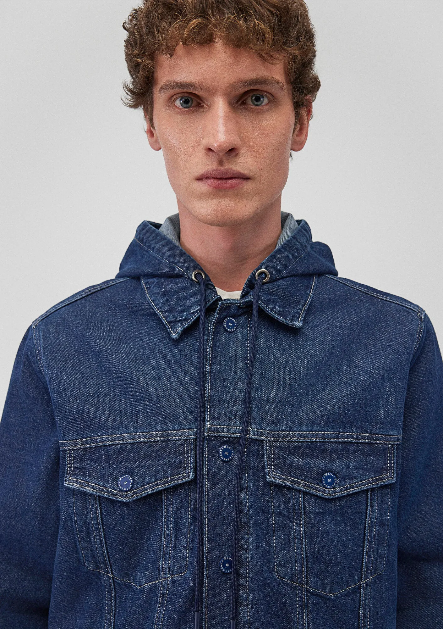Eddie Dark Blue College Denim Jean Jacket