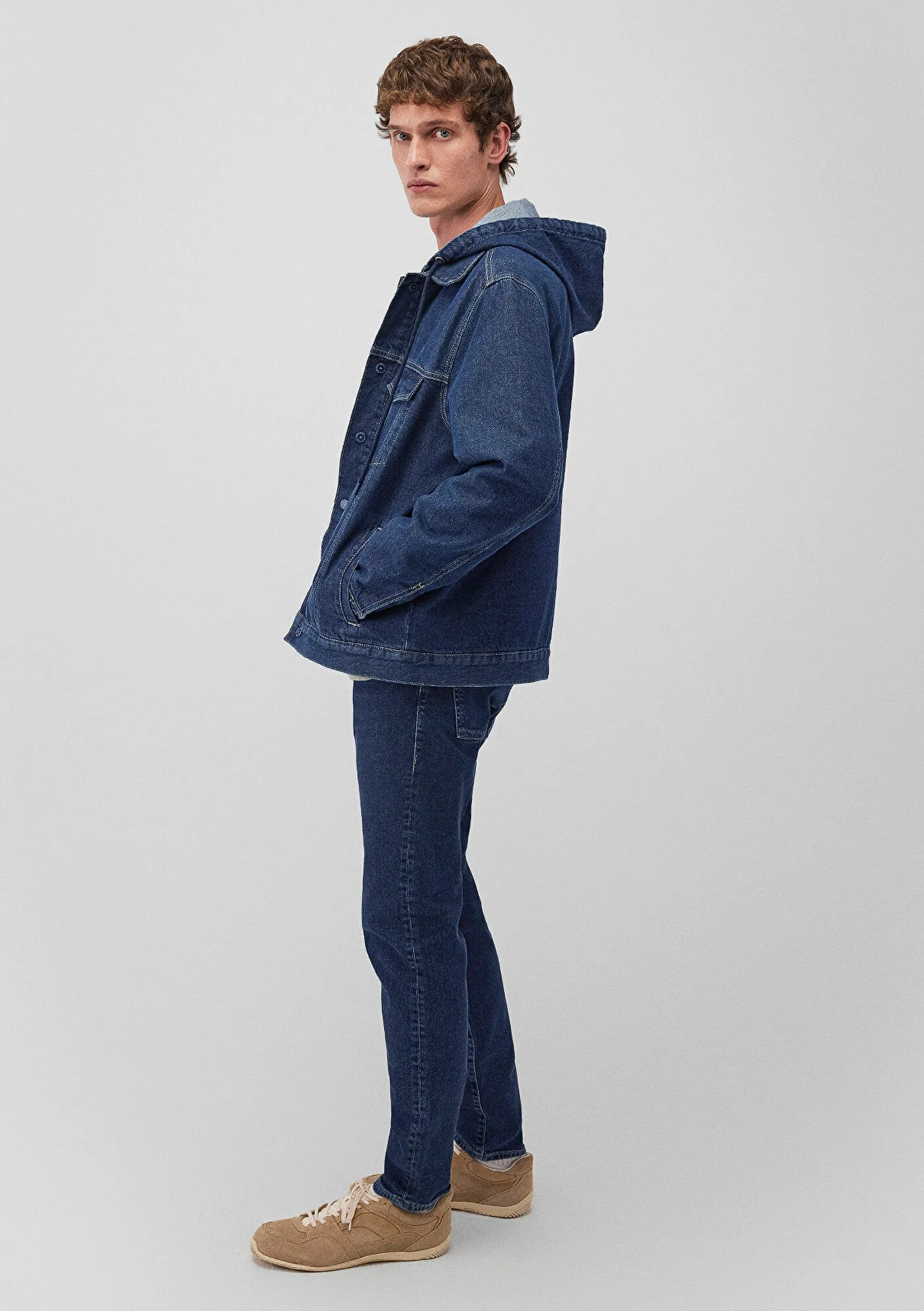 Eddie Dark Blue College Denim Jean Jacket