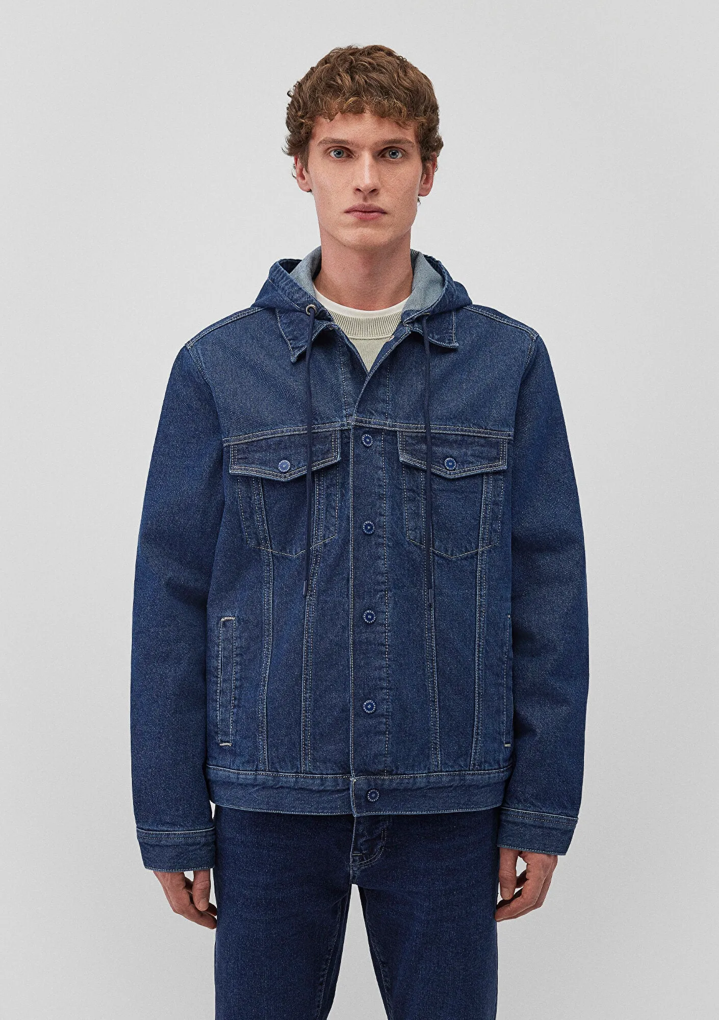 Eddie Dark Blue College Denim Jean Jacket