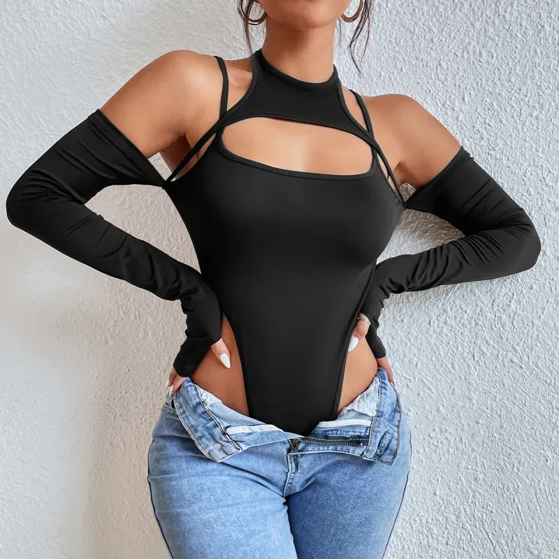 Edge Game Cutout Long Sleeve Bodysuit