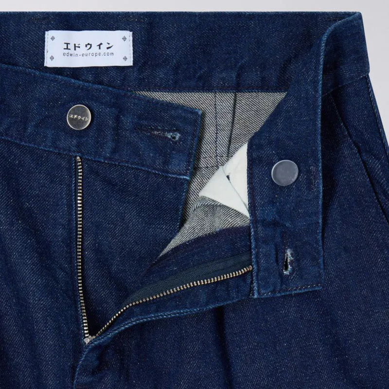 EDWIN W Nora Pant in Coral Blue Denim