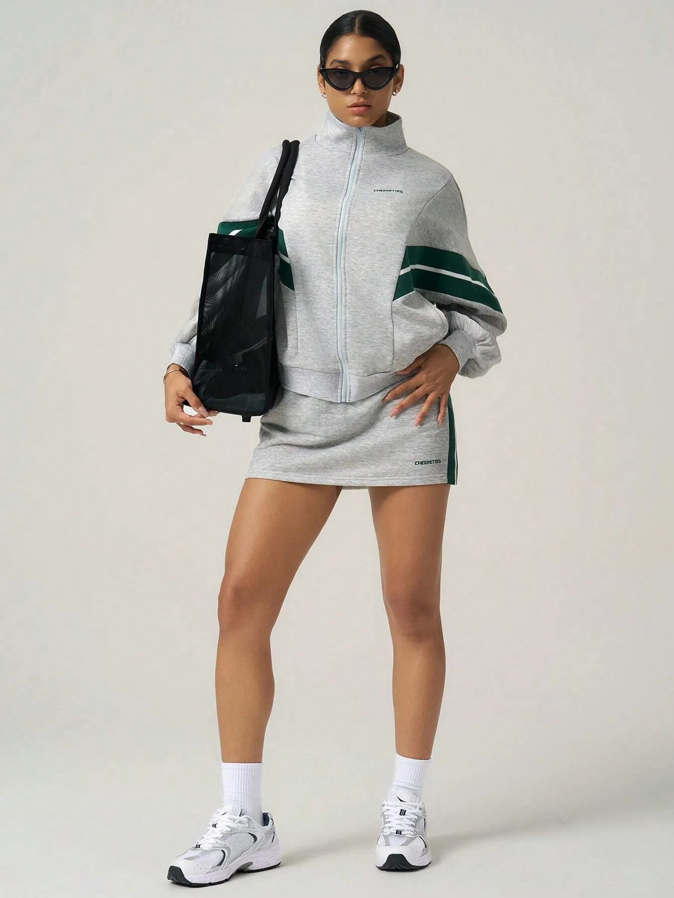 Elastic Waist Striped Print Skort Shorts, Summer Sports