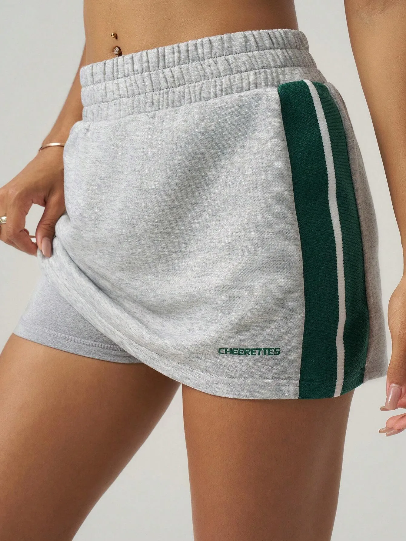 Elastic Waist Striped Print Skort Shorts, Summer Sports