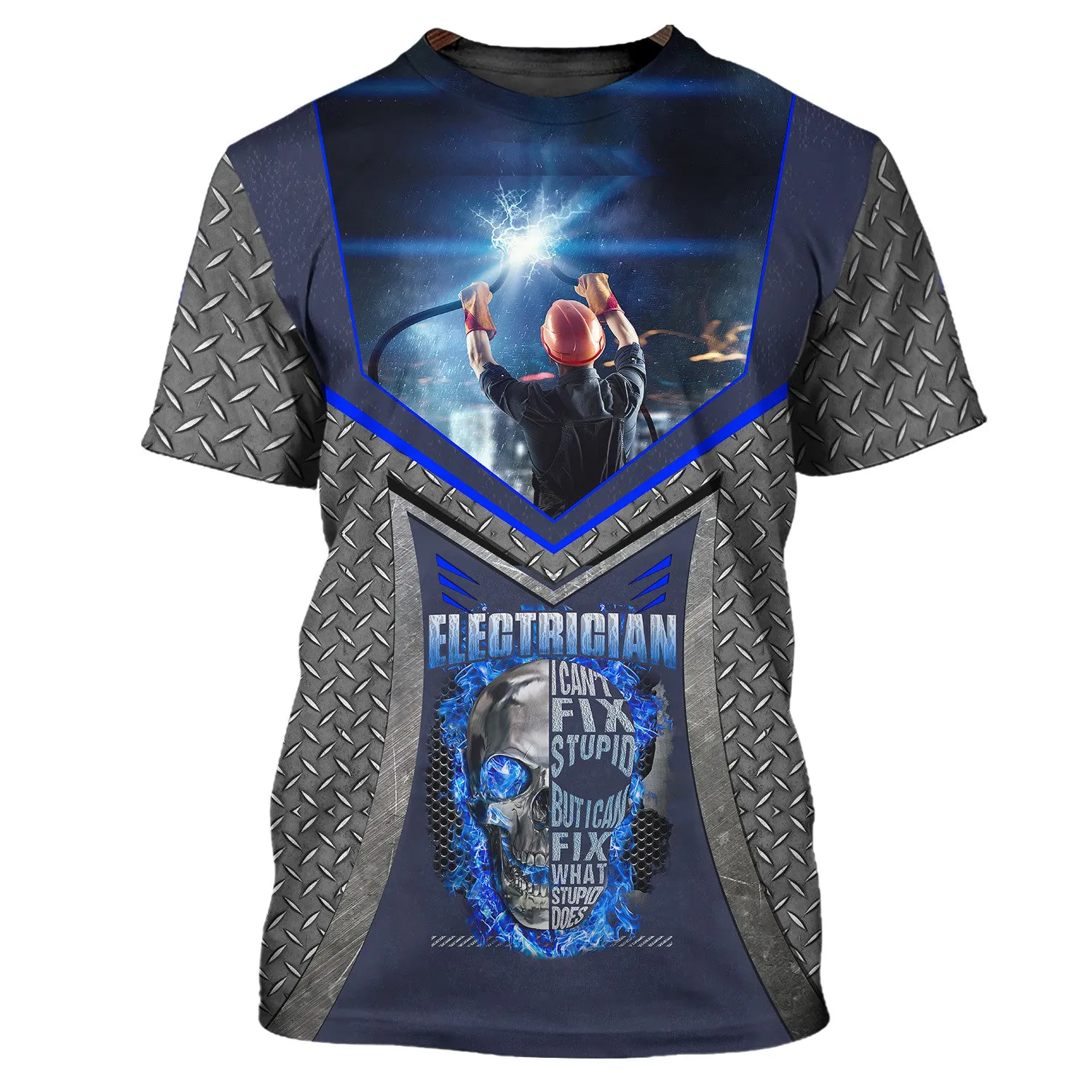 Electrician I Can't Fix Stupid But I Can Fix Whay Stupid Does 3D Tshirt, Hoodie,...