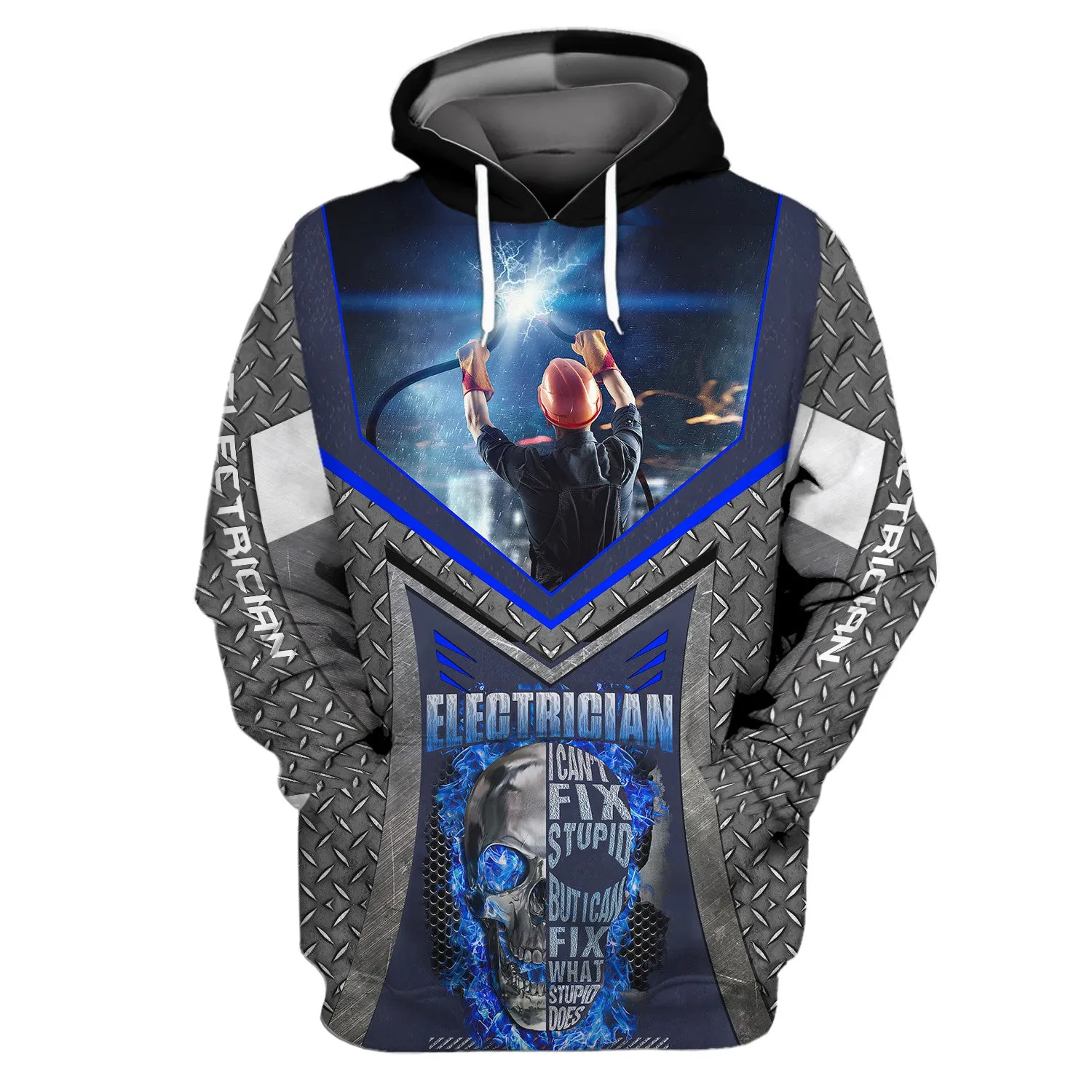 Electrician I Can't Fix Stupid But I Can Fix Whay Stupid Does 3D Tshirt, Hoodie,...
