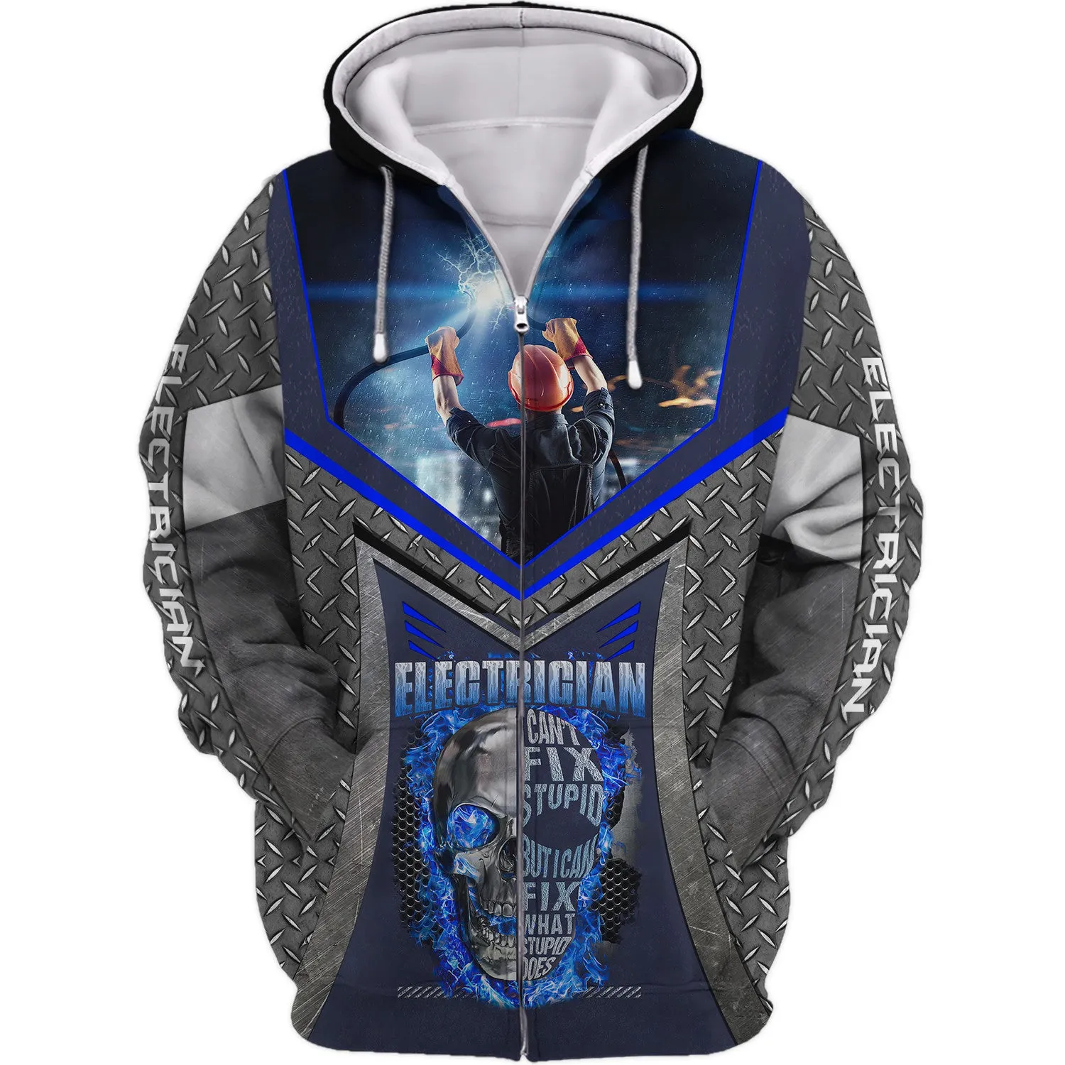 Electrician I Can't Fix Stupid But I Can Fix Whay Stupid Does 3D Tshirt, Hoodie,...