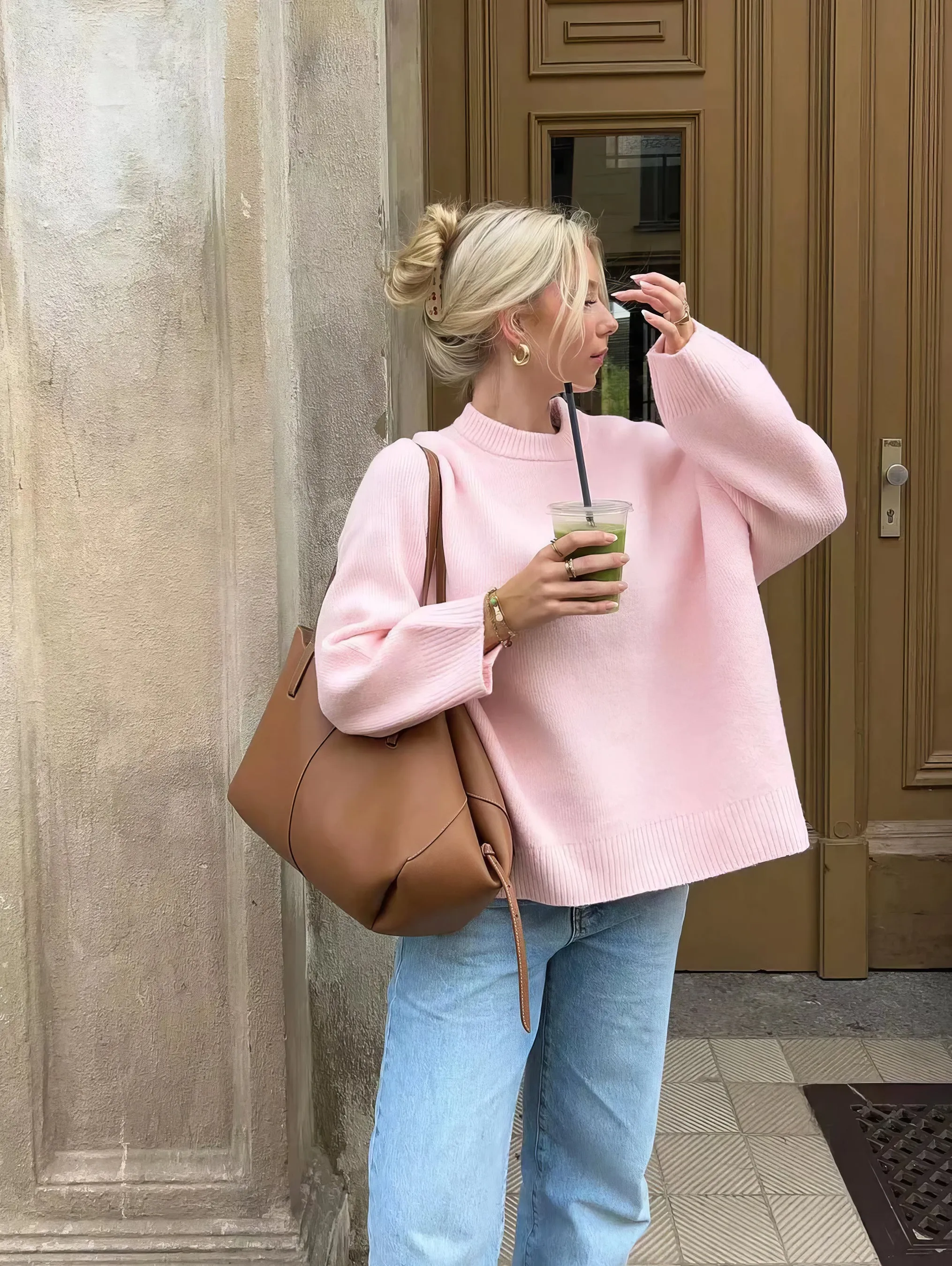 Elena – Luxe Women’s Crewneck Sweater