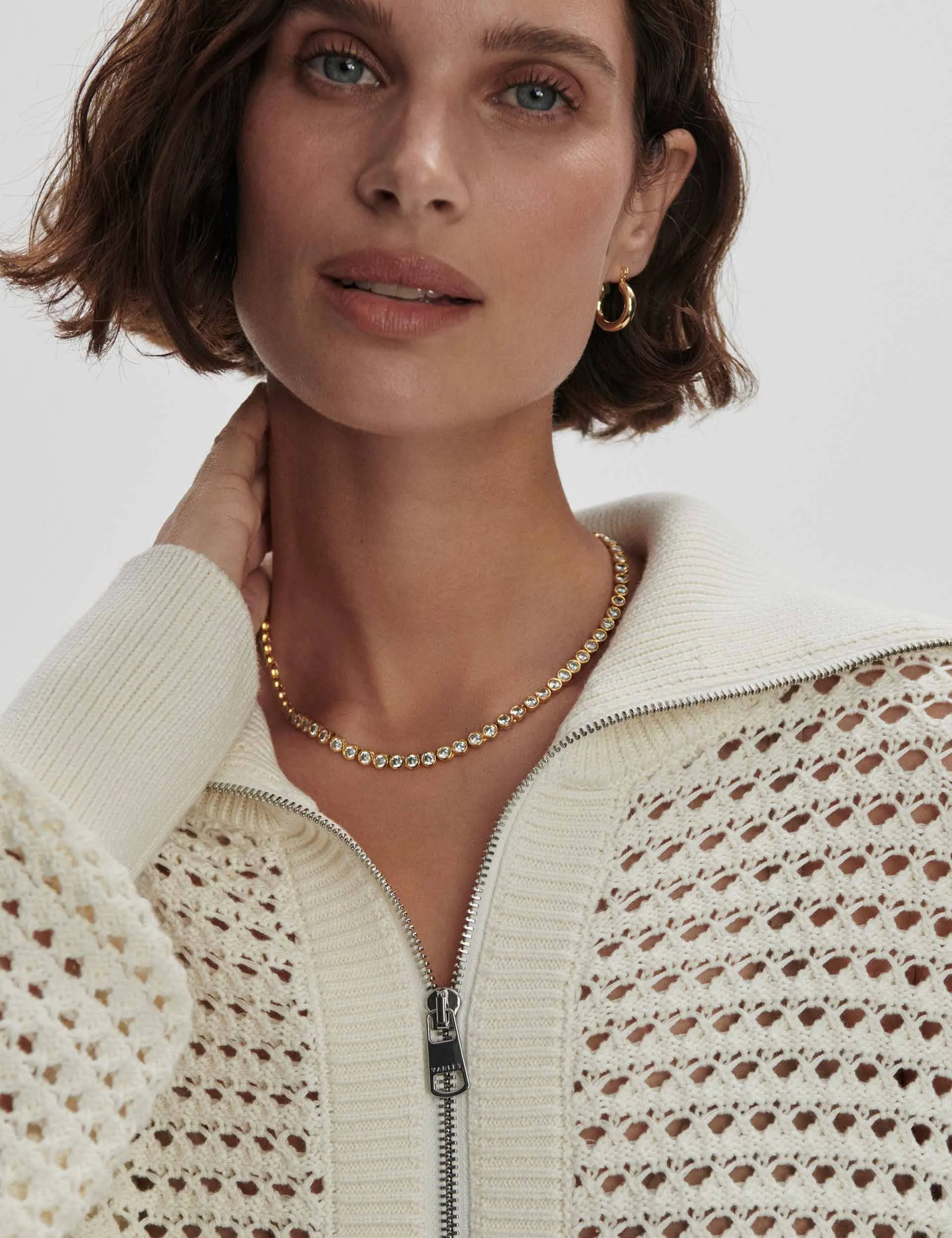Eloise Zip-Through Knit - Egret