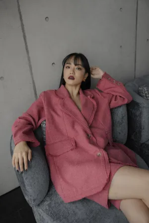 ELXIEL TWEED BLAZER IN POPPY LILY