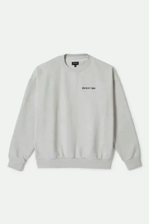 Embroidered Heavyweight Oversized Crew - Heather Grey Ash