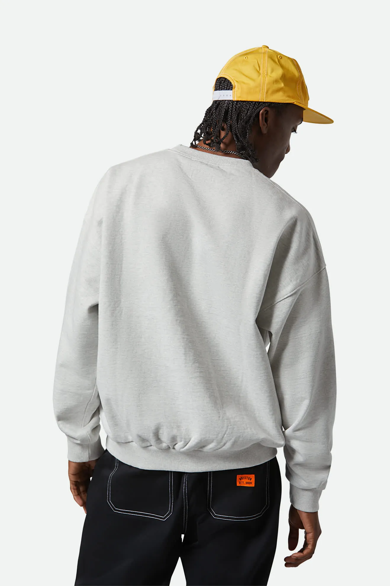 Embroidered Heavyweight Oversized Crew - Heather Grey Ash