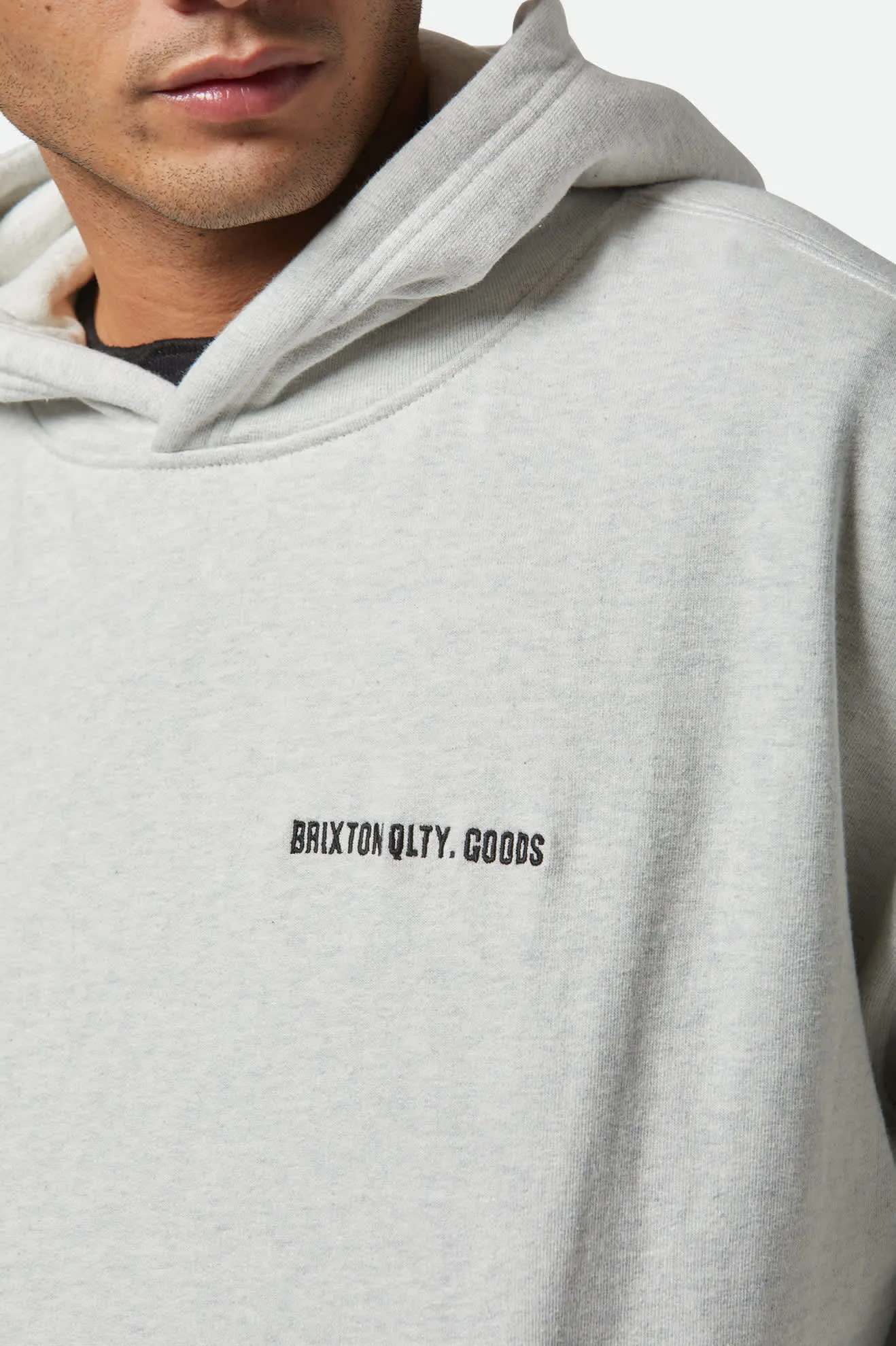 Embroidered Heavyweight Oversized Hoodie - Heather Grey Ash