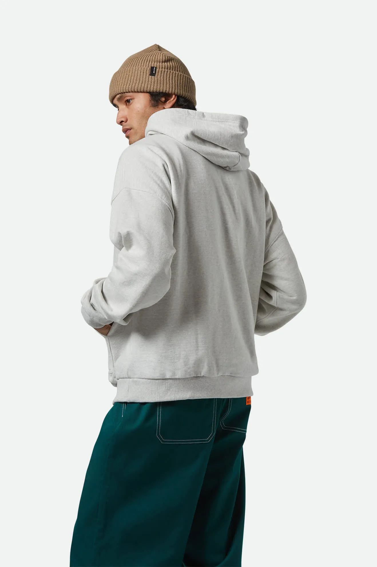 Embroidered Heavyweight Oversized Hoodie - Heather Grey Ash