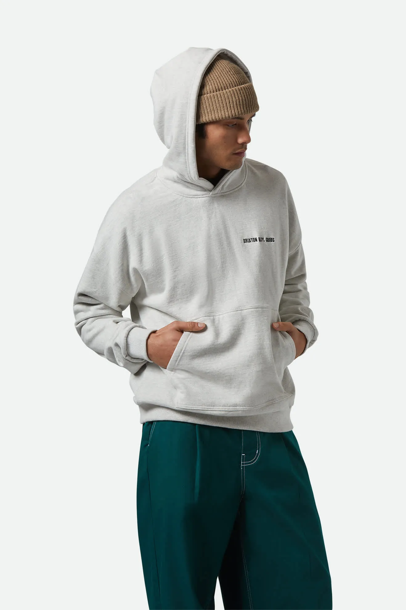 Embroidered Heavyweight Oversized Hoodie - Heather Grey Ash
