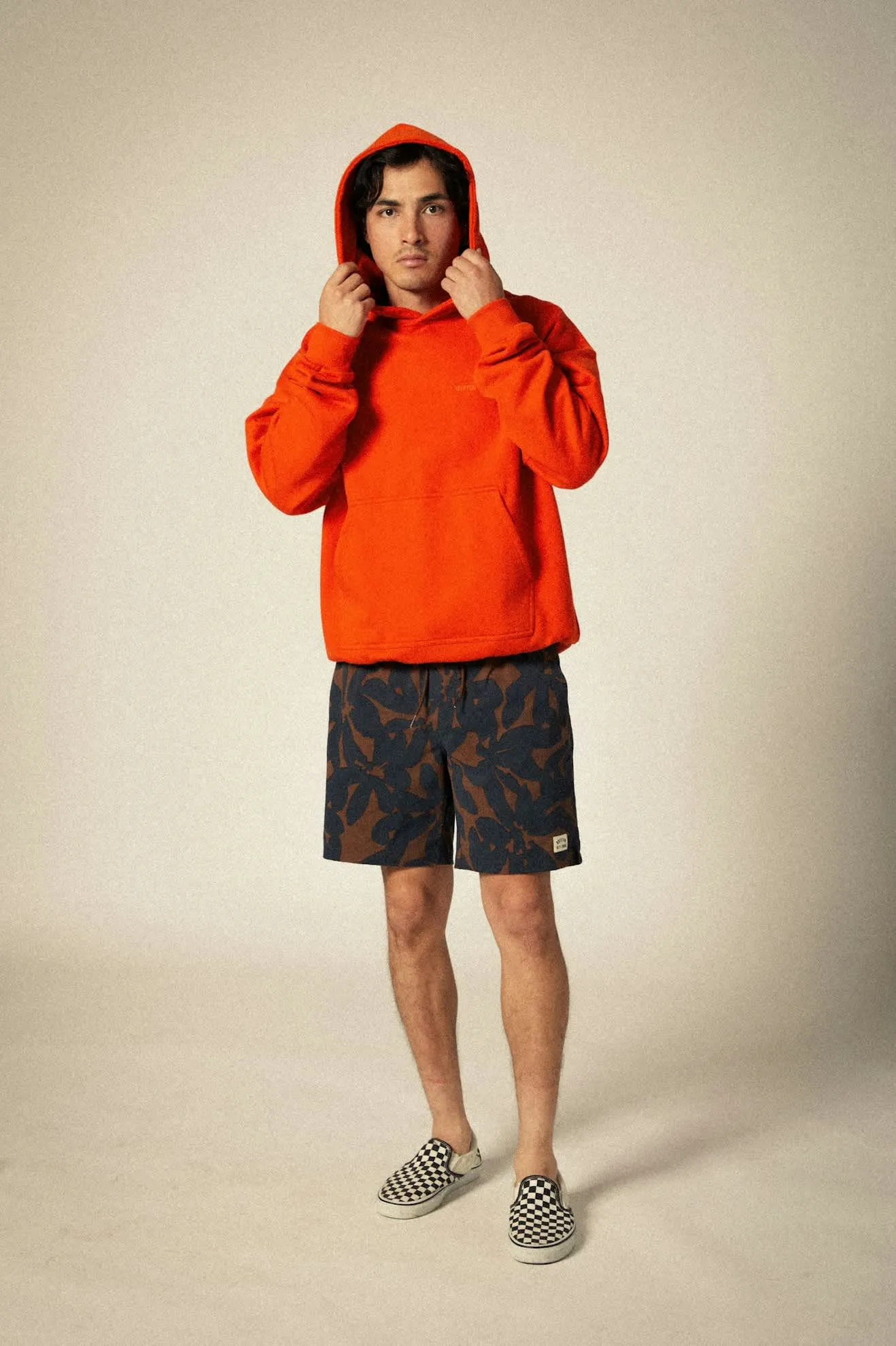 Embroidered Heavyweight Oversized Hoodie - Trail Orange