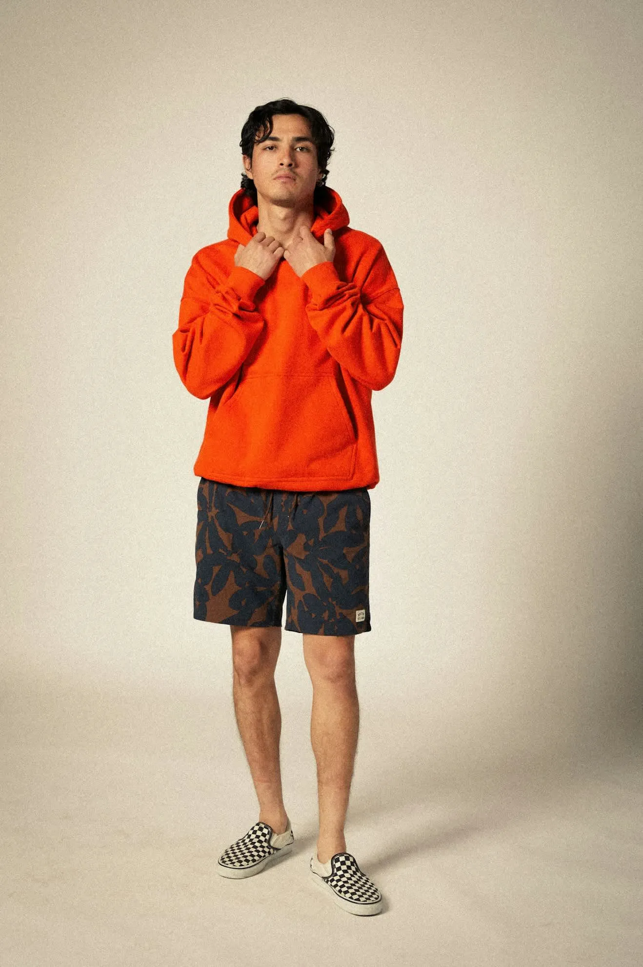 Embroidered Heavyweight Oversized Hoodie - Trail Orange