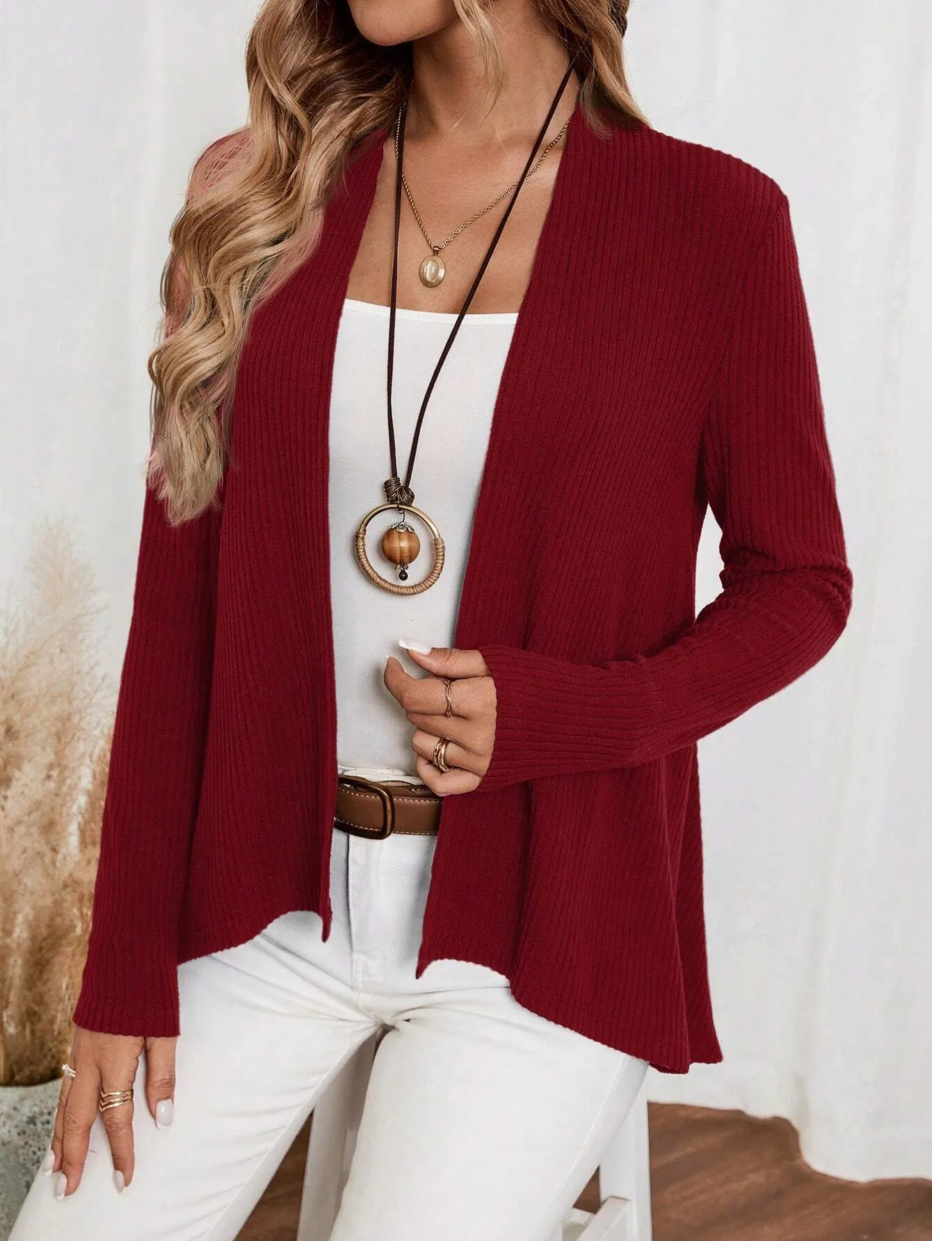 EMERY ROSE Women's Casual Long Sleeve Cardigan