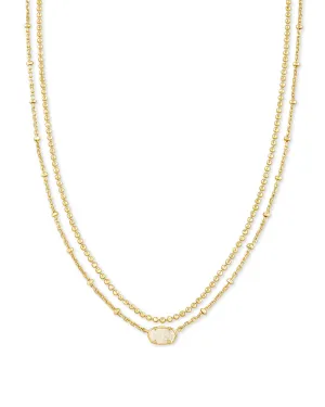 Emilie Multi Strand Necklace in Gold Iridescent Drusy