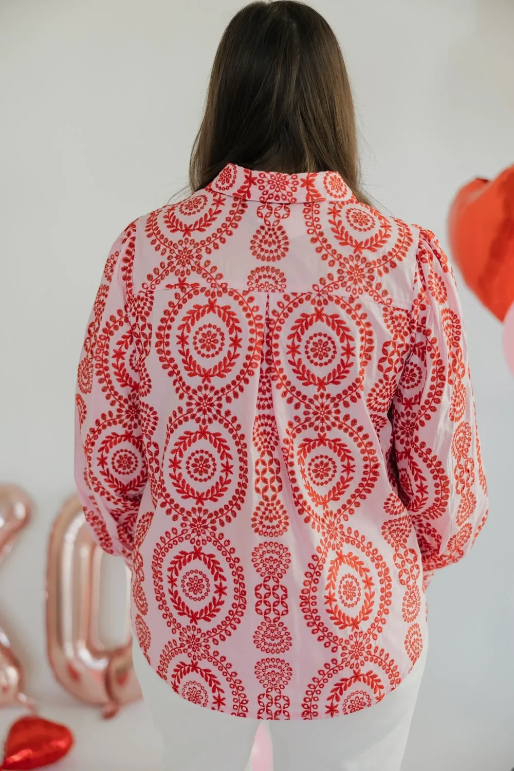 Emmie Eyelet Embroidered Long Sleeve Button Down