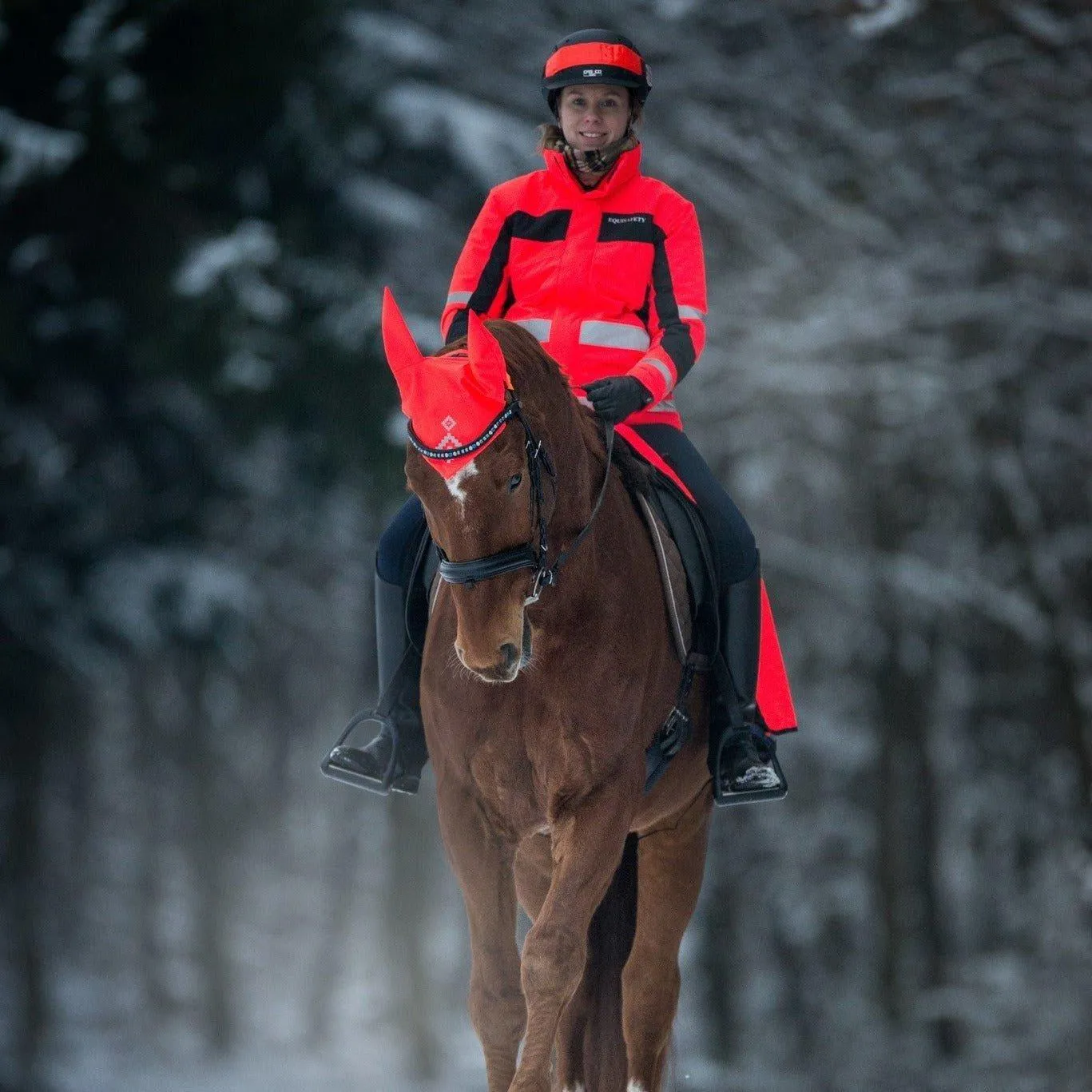 Equisafety Hi Vis Inverno Equestrian Riding Jacket - Red