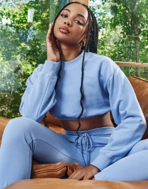 Esteem Cropped Sweater - Hydrangea Blue