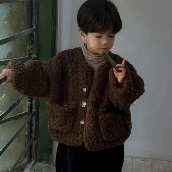 Etie Teddy Fleece Oversize Coat (Chocolate)